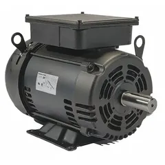 This 1-phase motor drive is designed for reciprocating compressors, providing power to the compressor pump in industrial air systems. It is identified by model 2475N7 5-V and reference 4MJ04, suitable for applications such as manufacturing and pneumatic tool operation.