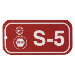 Polystyrene lockout tag for use in lockout/tagout procedures. S-5 size with English text and no header. Suitable for identifying equipment under maintenance to prevent accidental energization.