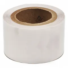 Solid, clear polyester tape, 3 in x 100 ft, 3 mil thick. Applied over existing floor markings to protect against abrasion and chemical exposure in industrial environments. No message legend.