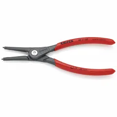 External retaining-ring pliers for installing and removing circlips on shafts with diameters from 85 mm to 140 mm. Features a tip diameter of 0.126 in and a 0° tip angle. Suitable for industrial maintenance, machining, and assembly operations.