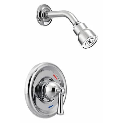 CFG Shower Faucet: Capstone, 2.5 gpm Fixed Showerhead Flow Rate, Brass, Chrome Finish - Shower Faucets with Fixed Showerheads