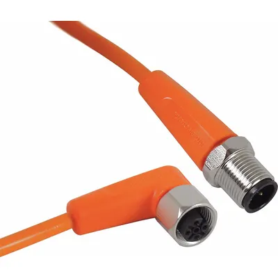 IFM Double-Ended Cordset M12 Male Right Angle to Female Straight - Double-Ended Cordsets with PVC Jacket for Flexing Applications