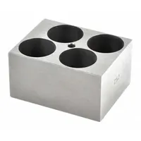 OHAUS Modular Block: Anodized Aluminum, 1 7/8 in Overall Wd, 2 3/4 in Overall Lg, 4 Wells (MPN 30400167)