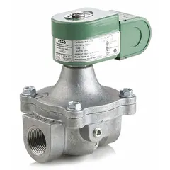 This 2-way, 2-position normally closed solenoid valve is designed for on/off control of fluids in industrial piping systems. It features a 1 in pipe size, operates on 120V AC, and includes a coil enclosure with a junction box. The NBR seal makes it suitable for water, air, and light oil applications.