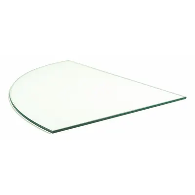 ECONOCO Tempered Quarter Round Glass: 3/16 in Overall Ht, 14 in Overall Wd - Tempered Glass Panels for Compartmented Glass Shelving