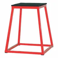 CHAMPION SPORTS Plyo Box: Black/Red, 24 in Box Ht, 15 in Box Wd, Steel, 350 lb Wt Capacity - Max (MPN PXB24)