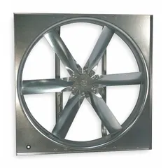 This belt-drive panel supply fan is designed for industrial ventilation and air movement in commercial buildings, warehouses, and manufacturing facilities. It features a 20-inch stamped blade and is supplied unassembled, requiring field assembly and selection of a compatible drive package.