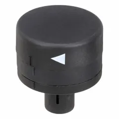 This terminal holder serves as the base connection point for modular tower light systems. It includes grub screws for secure wiring and features a black housing with an IP65 rating, making it suitable for environments where dust or water ingress is a concern. Overall height is 2 3/16 inches, overall diameter is 1 15/16 inches.