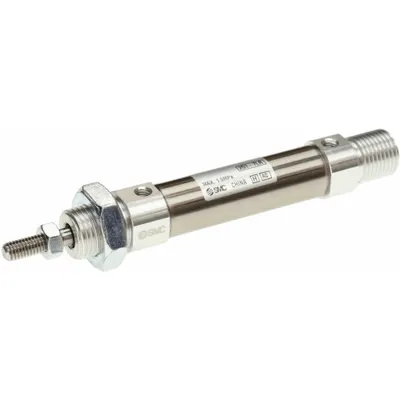 SMC Round Body Cylinder: 25 mm Bore, 80 mm Stroke, Repairable, Stainless Steel - Double End Mount Cylinders