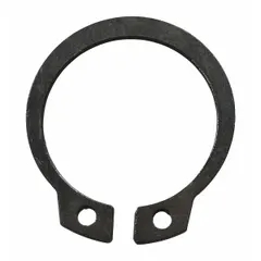 Steel snap ring designed as a replacement part for Dayton pallet jack models 2PLH7, 2PLH8, 2PLH9, and 2PLJ1. Used to secure internal components within the pallet jack assembly during operation.