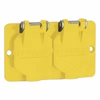 LEVITON Coverplate: Portable Outlet Box Cover, Duplex Receptacles, 1 Gangs, 3R, Yellow (MPN 3056-Y)
