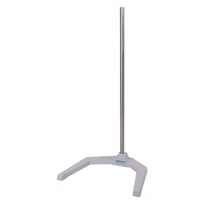 CAFRAMO Lab Stand: Stainless Steel, 5/8 in Rod Dia, 9 1/2 in Overall Lg - Lab Support Stands with Rod Included