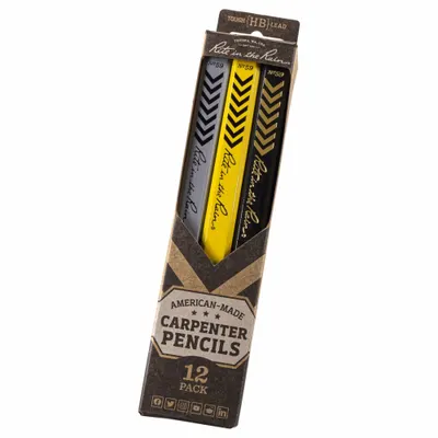 RITE IN THE Carpenter's Pencil: Box, Carpenter's Pencil, Black, Black/Gray/Yellow - Mechanical Pencils