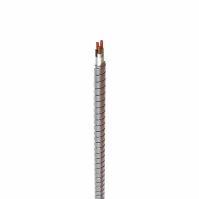 AFC CABLE Armored Cable: 12 AWG, 3 Conductors, Copper, 250 ft, Aluminum - Low-Profile Metal-Clad Cables