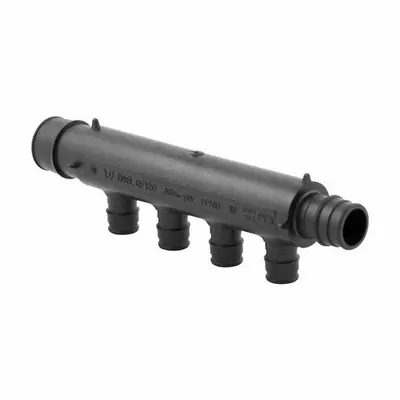 UPONOR EP Multi-port Tee: Polymer, 1 in x 3/4 in, 4 Outlets - Plumbing & Heating Branch Manifolds