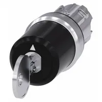 SIEMENS Keyed Selector Switch: 3 Position, 22 mm Panel Mounting Size, Series 3SU (MPN 3SU1050-5BP61-0AA0)
