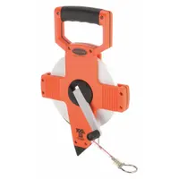 KESON Long Tape Measure: Manual, NR10-100, SAE/Engineers Scale, 100 ft, 1/100 ft, Plastic, Loop Tip