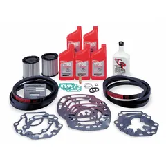 Air compressor parts kit for servicing INGERSOLL RAND equipment. Contains components for routine preventive maintenance. Identified by specification TS7.