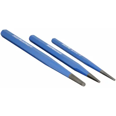 DASCO PRO Alignment Punch Set: 1/8 in_5/32 in_3/16 in Tip Size, 8 in_10 in_11 in Overall Lg - Standard Aligning Punch Sets