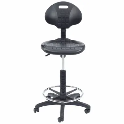 NATIONAL PUBLIC SEATING Polyurethane Task Stool, Armless Drafting Chair, 6722HB - Armless Drafting Chairs