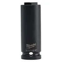 MILWAUKEE Linemans Socket: 1/2 in Drive Size, SAE, 3/4 in/9/16 in Socket Size, 6-Point, Std (MPN 49-66-5111)
