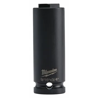 MILWAUKEE Linemans Socket: 1/2 in Drive Size, SAE, 3/4 in/9/16 in Socket Size, 6-Point - 1/2" Drive Impact Sockets