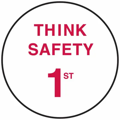 BRADY Hard Hat Label: Think Safety 1st