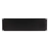 MONOPRICE Blank Panel: 3 Rack Units, 19 in Overall Wd, 5 1/4 in Overall Ht, Black, Steel (MPN 7263)