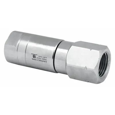 MOSMATIC Rotary Union: Straight, Nickel-Plated C38500 Brass, 1 Passages, 1/4 in Stationary Port - Brass Rotating Joints & Unions
