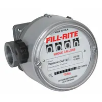 FILL-RITE Mechanical Flowmeter: 4-Digit Mechanical Fuel Transfer Meter, Gasoline/Water, Aluminum (MPN TN860AN1CAB2GAC)