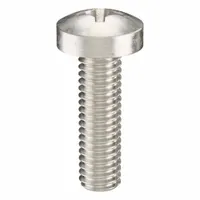 M4x0.70 thread size, 14 mm length, 18-8 stainless steel pan head machine screw with plain finish and #2 Phillips drive. Supplied in packs of 100. Used for fastening metal parts in machinery, enclosures, and assemblies where a low-profile head and secure tightening are required