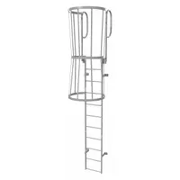 TRI-ARC Fixed Ladder with Safety Cage: 14 ft Overall Ht, 18 in Overall Wd, Steel, 11 Rungs (MPN WLFC1211)
