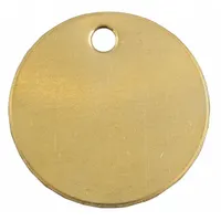 C.H. HANSON Blank Tag: Brass, Brass, 0.04 in Thick, Round, 1 1/2 in x 1 1/2 in, 25 PK (MPN 43582)