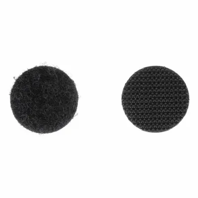 VELCRO BRAND Hook-and-Loop Fastener: Disc, 3/4 in Overall Dia, Hook-and-Loop, Black - Pre-Cut Discs