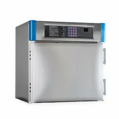 This BLICKMAN benchtop warming cabinet features a digital screen for precise temperature control within a range of 90°F to 110°F. The cabinet has a steel door and overall dimensions of 24 inches wide by 20 5/8 inches deep. It is suitable for warming medical blankets, towels, or solutions in healthcare and laboratory settings.
