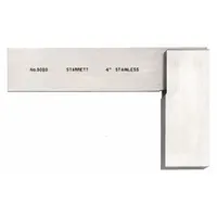STARRETT Precision Steel Square: 90° Angle, 3-31/32 x 2-31/32 in Outside Dimensions, Stainless Steel (MPN 3020-4)
