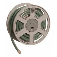 Garden Hose Reel: 100 ft (5/8 in I.D.), 15 in Reel Dia, Tan, 15 3/4 in L x 11 1/2 in W x 15 3/4 in H (MPN SWA100)