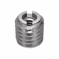 This heavy wall self-locking insert provides a permanent thread repair or reinforcement solution for coarse-thread applications. It features a #10-24 internal thread and a 3/8"-16 external thread with 2A/2B fit, compatible with a 3/8"-16 tap. Sold in a plain 5-pack, it is used in industrial maintenance and repair of threaded holes in metal components
