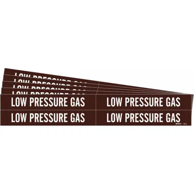 BRADY Low Pressure Gas Adhesive Pipe Marker - Low Pressure Gas Adhesive Pipe Markers