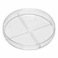 Petri Dish: 99.82 mm Dia, 14.99 mm Overall Ht, No Surface Treatment, (4) Compartments, Polystyrene (MPN 322778)