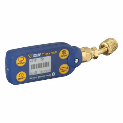 YELLOW JACKET Vacuum Gauge: LCD, 1 micron Hg to 760,000 micron Hg, ± 20% Accuracy - Wireless Digital Vacuum Gauges