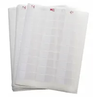Wraparound label made of white matte vinyl, sized 15/32 in x 15/16 in. Designed for wire gauges from 6 AWG to 0 AWG. Used for permanent identification of wires and cables in electrical panels, machinery, and control systems