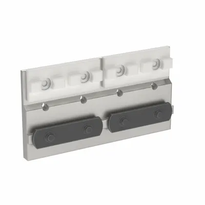 80/20 Linear Bearing: 10 Series, 4 in L x 2 1/16 in W x 5/16 in H, Silver, Single Mount - Modular Linear Bearings