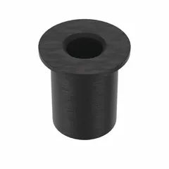 This insulating well nut is a blind fastener for thin-wall applications, providing a sealed and vibration-dampening joint. It features a #10-32 fine thread, 3/8 in insert diameter, and 35/64 in overall length. Made of plain rubber, it is supplied in a 25-pack.