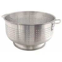 CRESTWARE Colander: 30 qt Capacity, 9 3/4 in Overall Ht, Aluminum, Handle Included (MPN ACOL30M)