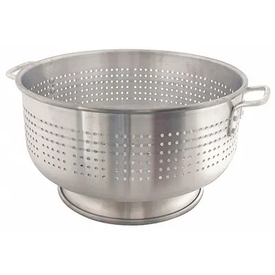 CRESTWARE Colander: 30 qt Capacity, 9 3/4 in Overall Ht, Aluminum - Colanders