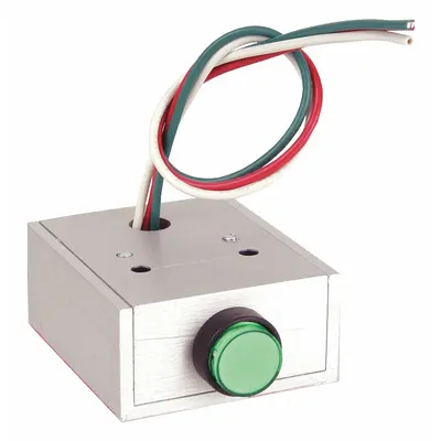 DYNALOCK Exit Push Button: 1 in Ht, 2 in Dp, 2 1/4 in Wd, ADA Compliant, Gray - Push-to-Exit Buttons