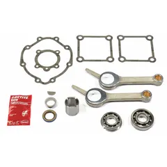 OEM replacement kit for reciprocating compressors. Includes connecting rod and bearing components to maintain proper rod-to-crankshaft clearance and reduce friction. Direct replacement for worn parts in compressor maintenance.