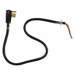 Replacement power cord for Whirlpool ovens. Provides electrical connection for oven operation. Use for servicing or replacing damaged cords on compatible models.