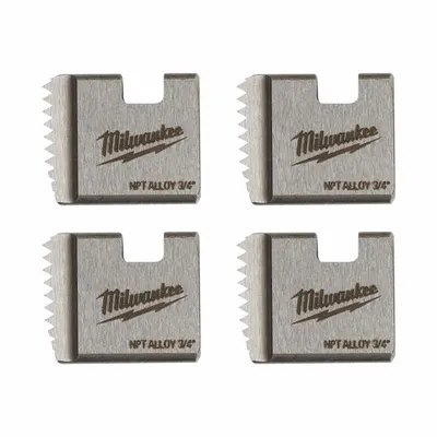 MILWAUKEE Pipe Threading Die Head: 3/4 in Pipe, NPT, Right Hand, Alloy Steel, 4 No. of Dies - Pipe Dies for Manual & Handheld Power Threaders